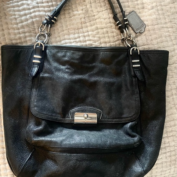 Coach Metallic Slate Leather Tote EUC - Picture 8 of 10